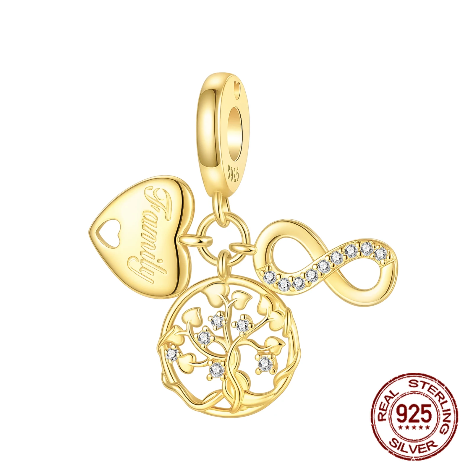 

Стерлингового Серебра 925, золотой вечный семейный кулон «Древо жизни», подвеска, подходит для оригинальных браслетов, женские ювелирные изделия «сделай сам», подарок