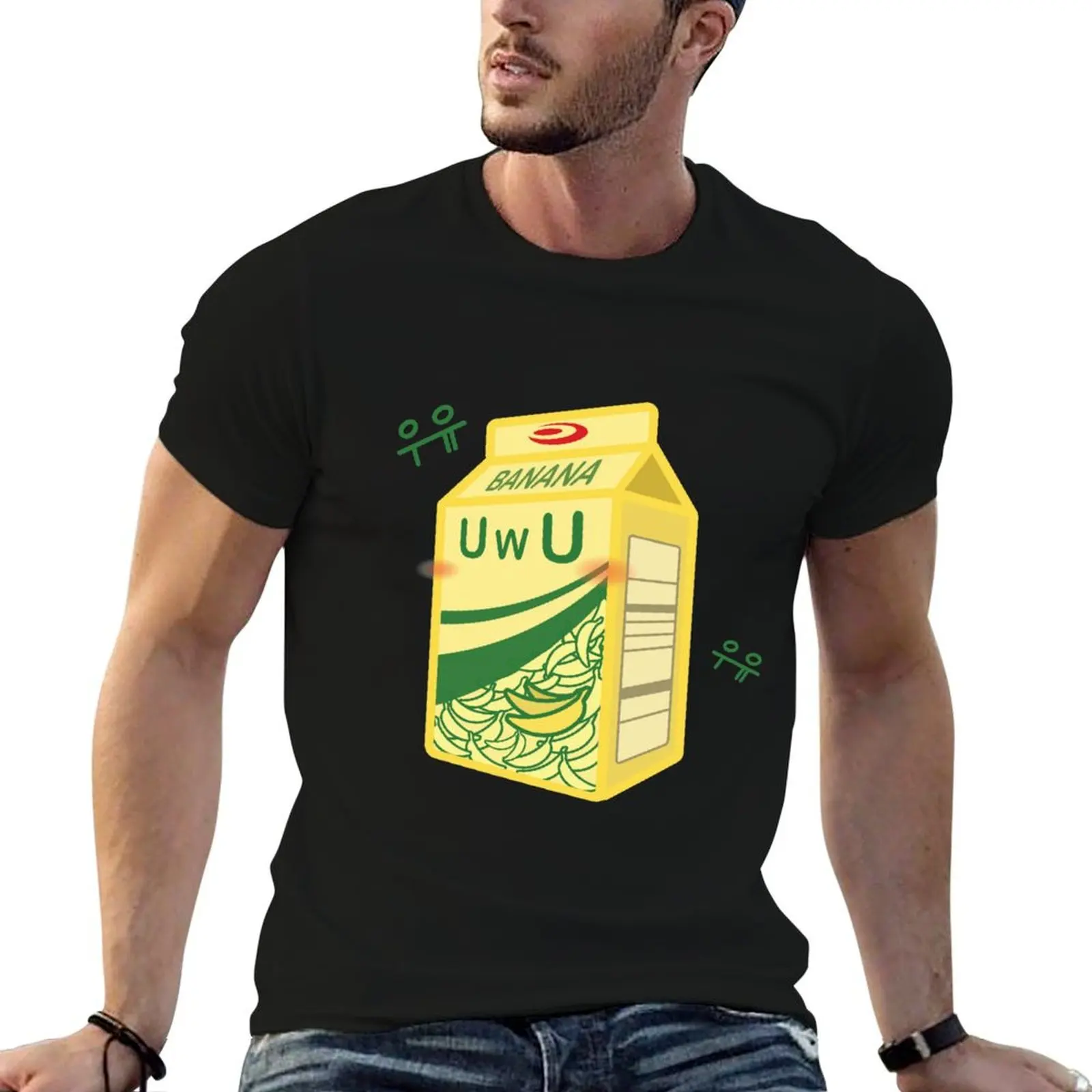 Camiseta de algodón de alta calidad, camiseta Kawaii de leche plátano, camisetas de anime, camiseta coreana