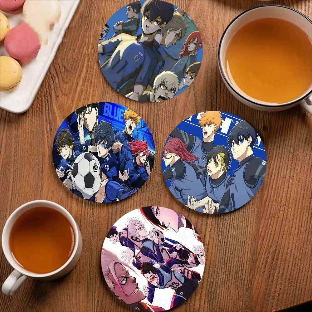 

Подставка под чашку в стиле японского аниме B-Blue Lock, креативная, милая, мультяшная, впитывающая, для кофейных кружек и мисок, изоляционная подставка