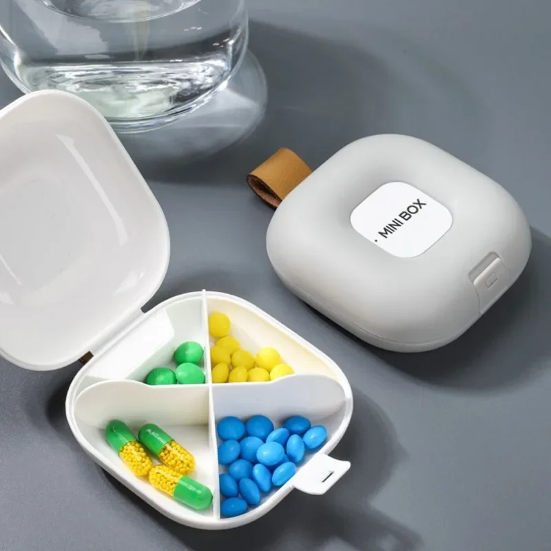 Xiaomi śliczne nowoczesne proste przenośne smycze do paska Anti-Lost Mini siatka odwróć szczelne pudełko do przechowywania pigułek organizer do domu apteczka