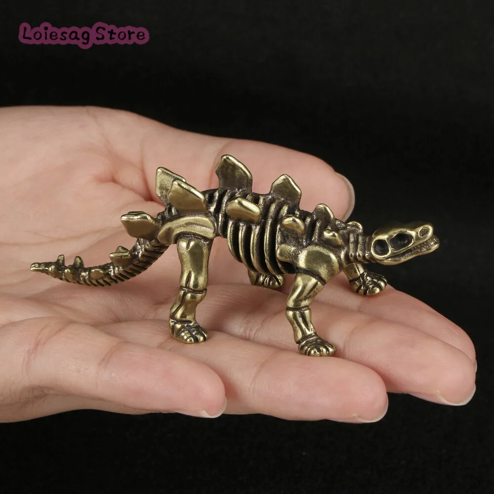 

Double Acanthostegosaurus Bronze Sculpture Dinosaur Fossil Toy Tea Pet Table Decoration Copper Crafts