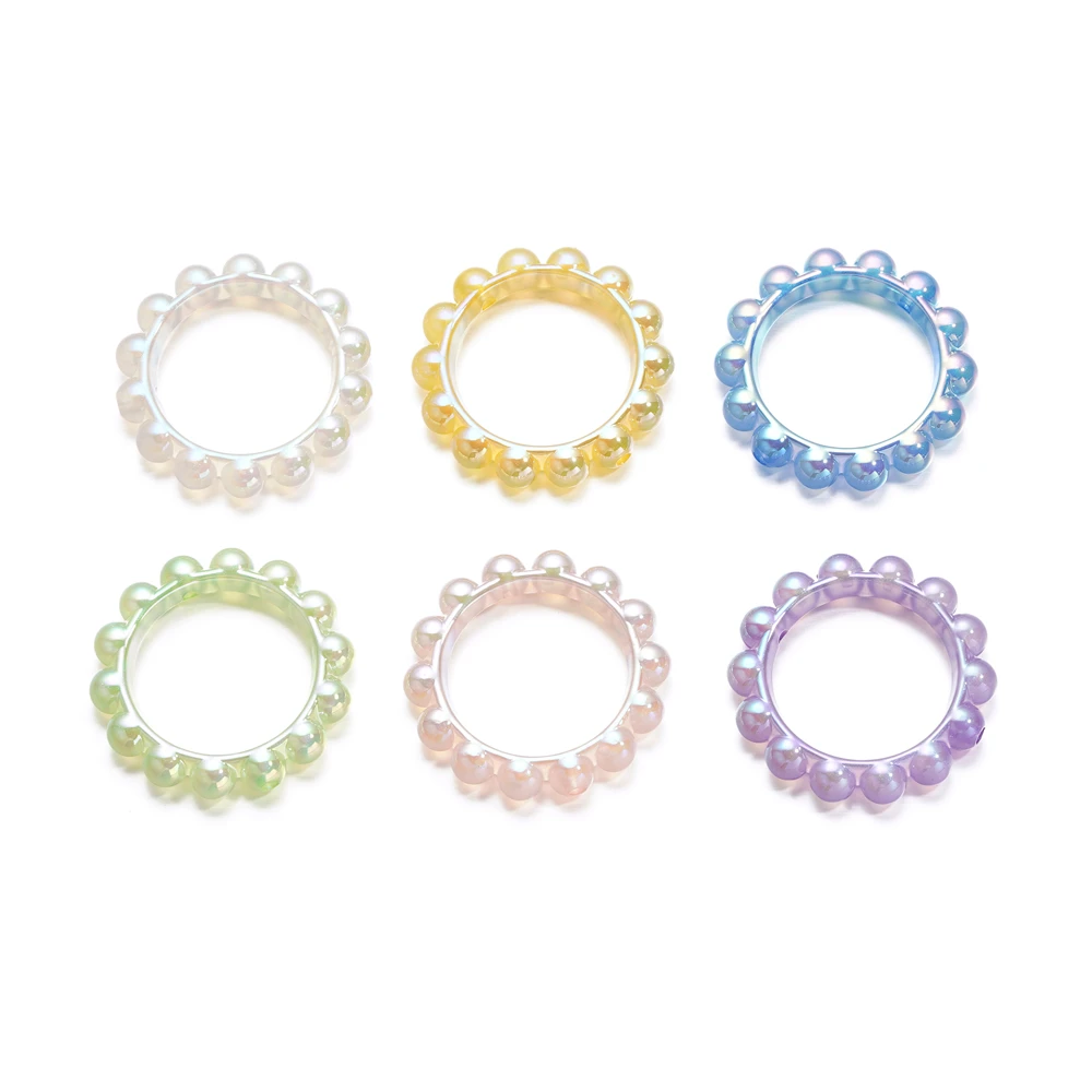 5pcs/Lot 42mm Acrylic Round Circle Spacer Beads Frame Connectors for Jewelry Making Accessories DIY Bracelet Earrings Wholesale