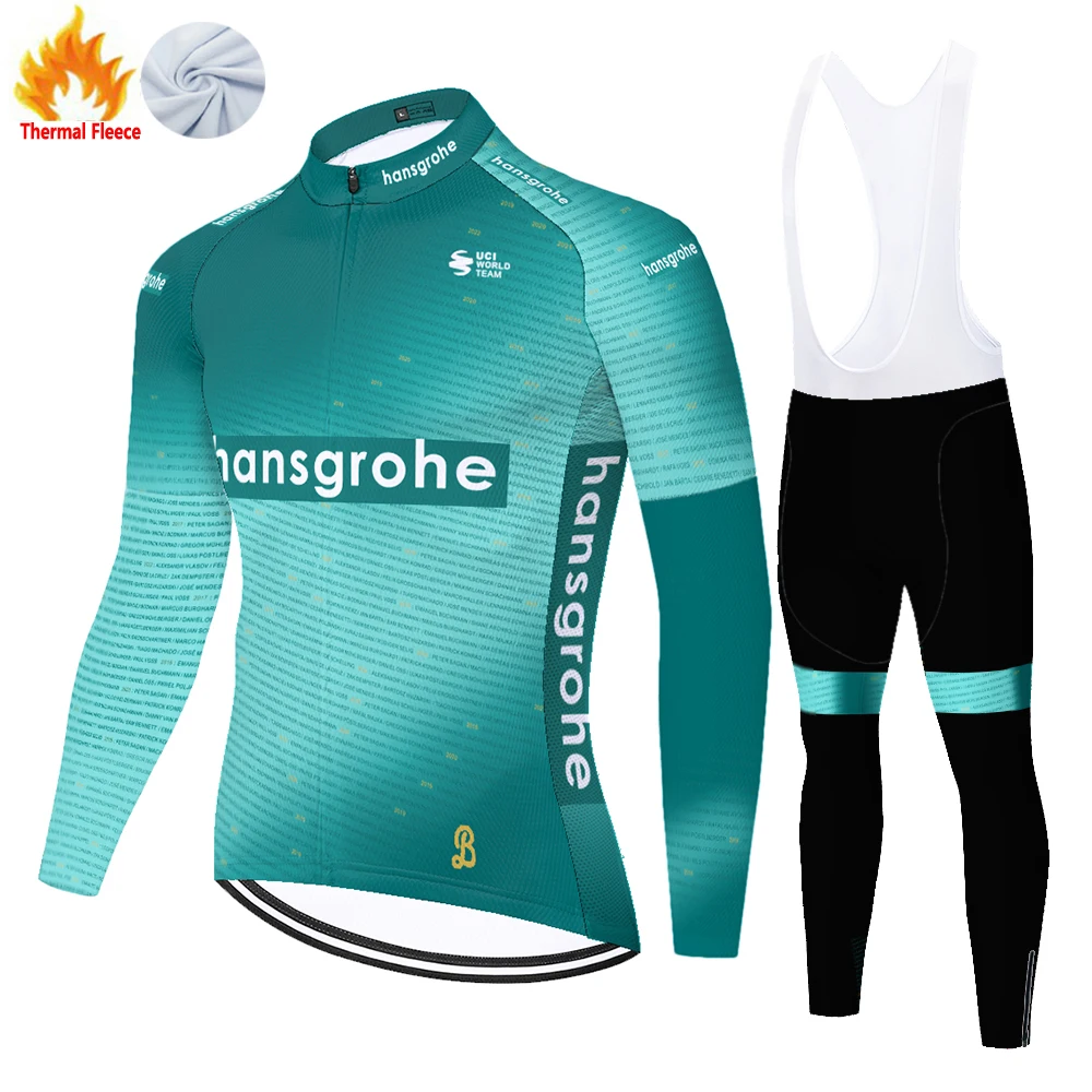 2024 Boraful Hansgrohe man Thermal Fleece roupa ciclismo feminina bicycle clothing wielerkleding heren cycling winter sport set