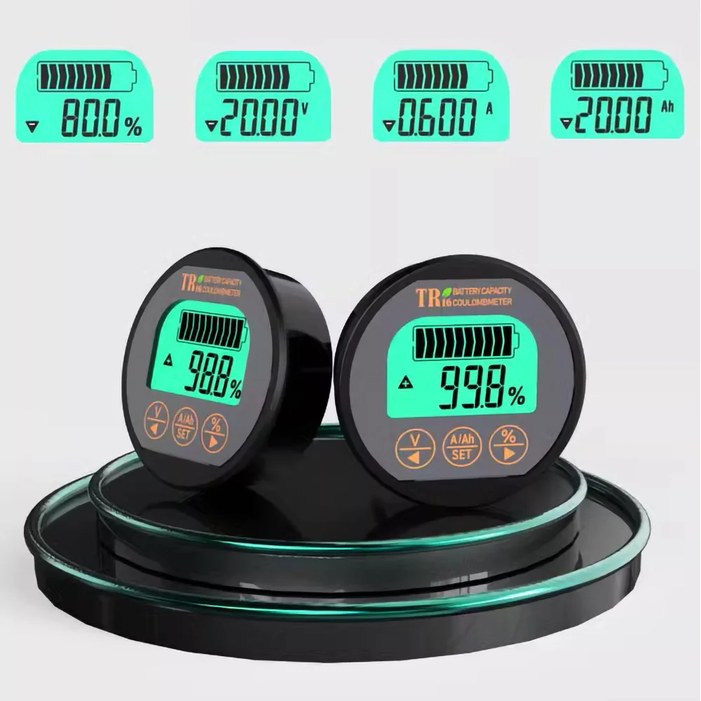 TR16H Coulometer DC8-120V Battery Capacity Tester 50A/100A/350A Digital Capacity Indicator Battery Waterproof Ammeter Voltmeter