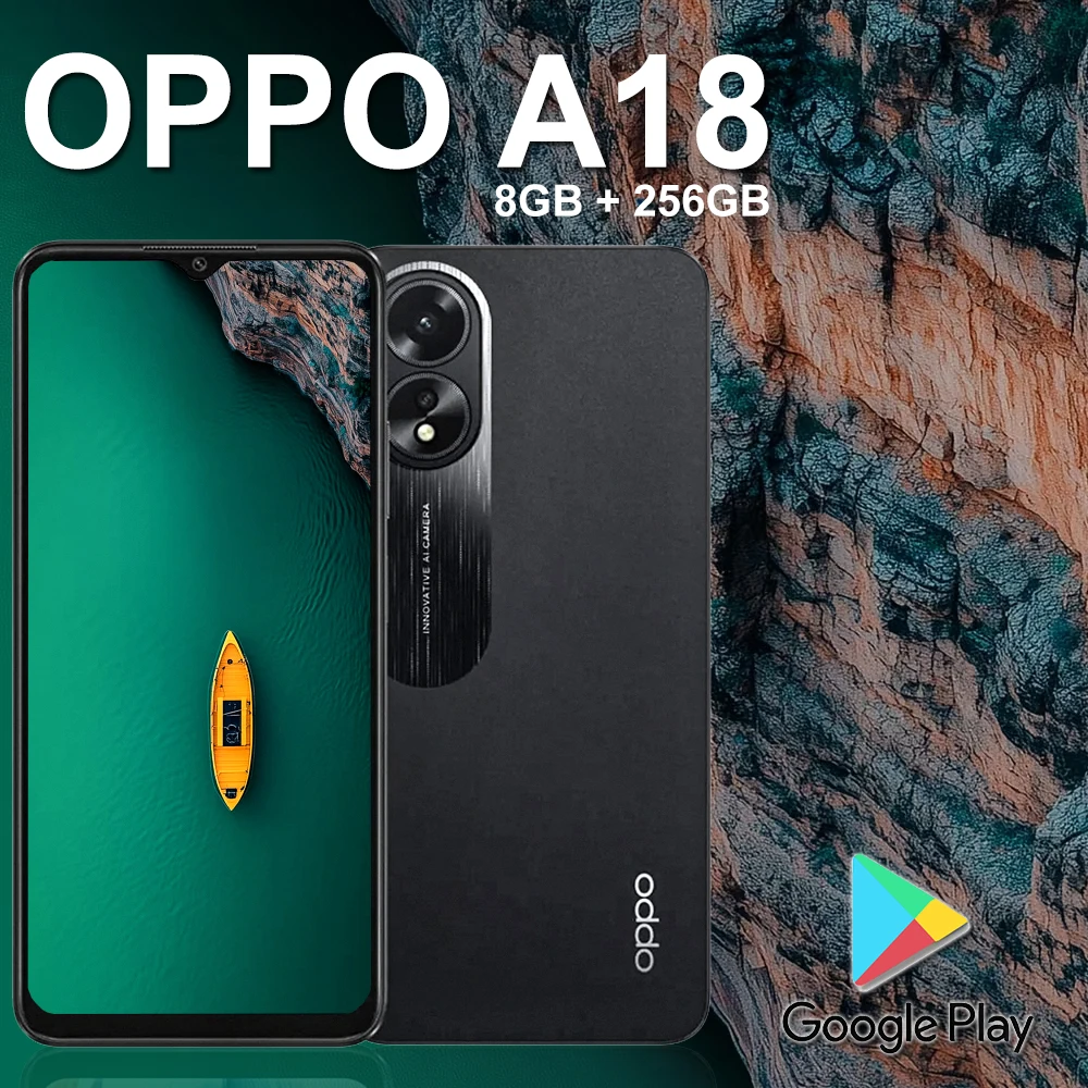 

OPPO A18 original smart fashion mobile phone 4G network/6.56-inch LCD water drop screen/8GB+256GB/5000mAh battery capacity/IP54