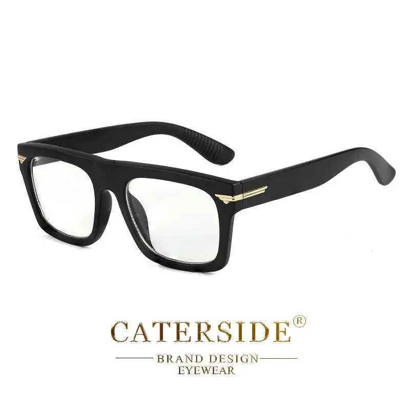 CATERSIDE Männer Anti Blaues Licht Gläser für Platz TR90 Rahmen Ultraleicht Retro Plain Gläser Trendy Myopie Computer Brillen Rahmen – Detail 13