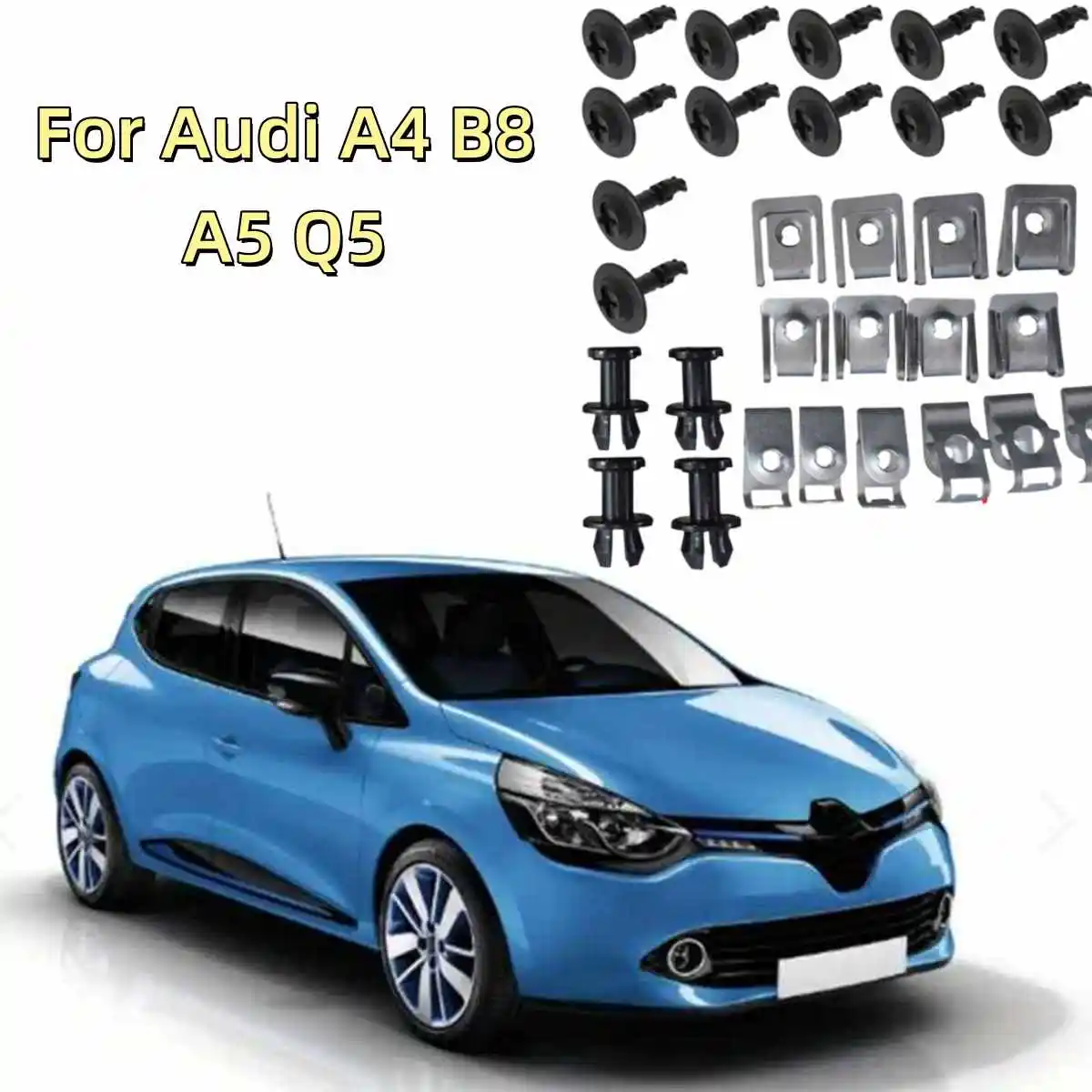 

30PC Durable Undertray Engine Under Cover Fixing Clips Screw Kit GB For Audi A4 B8 A5 Q5 Wear-Resistant Car Interior Accessories