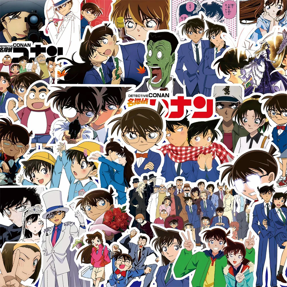 

10/30/80pcs Anime Detective Conan Stickers Cool Japanese Manga Decals for Motorcycle Laptop Luggage Cartoon Sticker Classic Toys