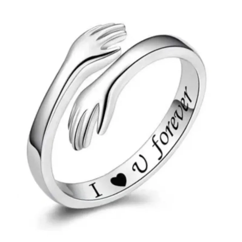 Adjustable Hug Ring for Women Teen Girls, Jewelry Mothers Day Birthday Gifts for Daughters Mom Sister Wife Friends Grandma