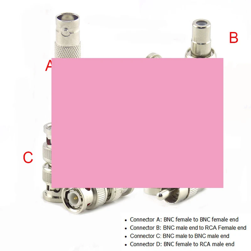 2/5/10pcs BNC Female Connector to Female BNC Male to Male RCA Female BNC Female to RCA Male Adapter Plug for System CCTV Camera