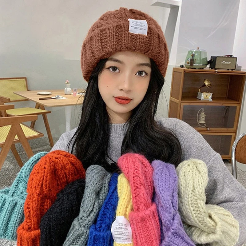 

Fashionable Woolen Hat Korean Style Fashionable Warm Ear Protection Knitted Hat Pullover Hat For Men And Women