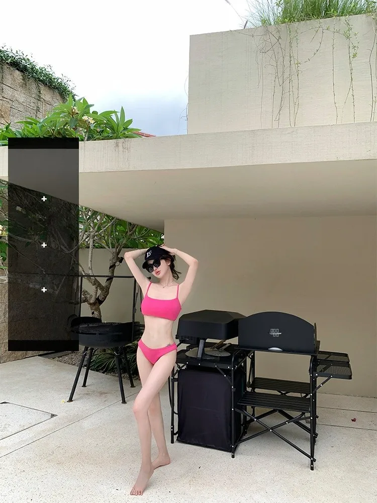 

Съемный комплект бикини с перекрестными бретелями и съемными вставками, раздельный купальник, корейская коллекция лета 2023 года