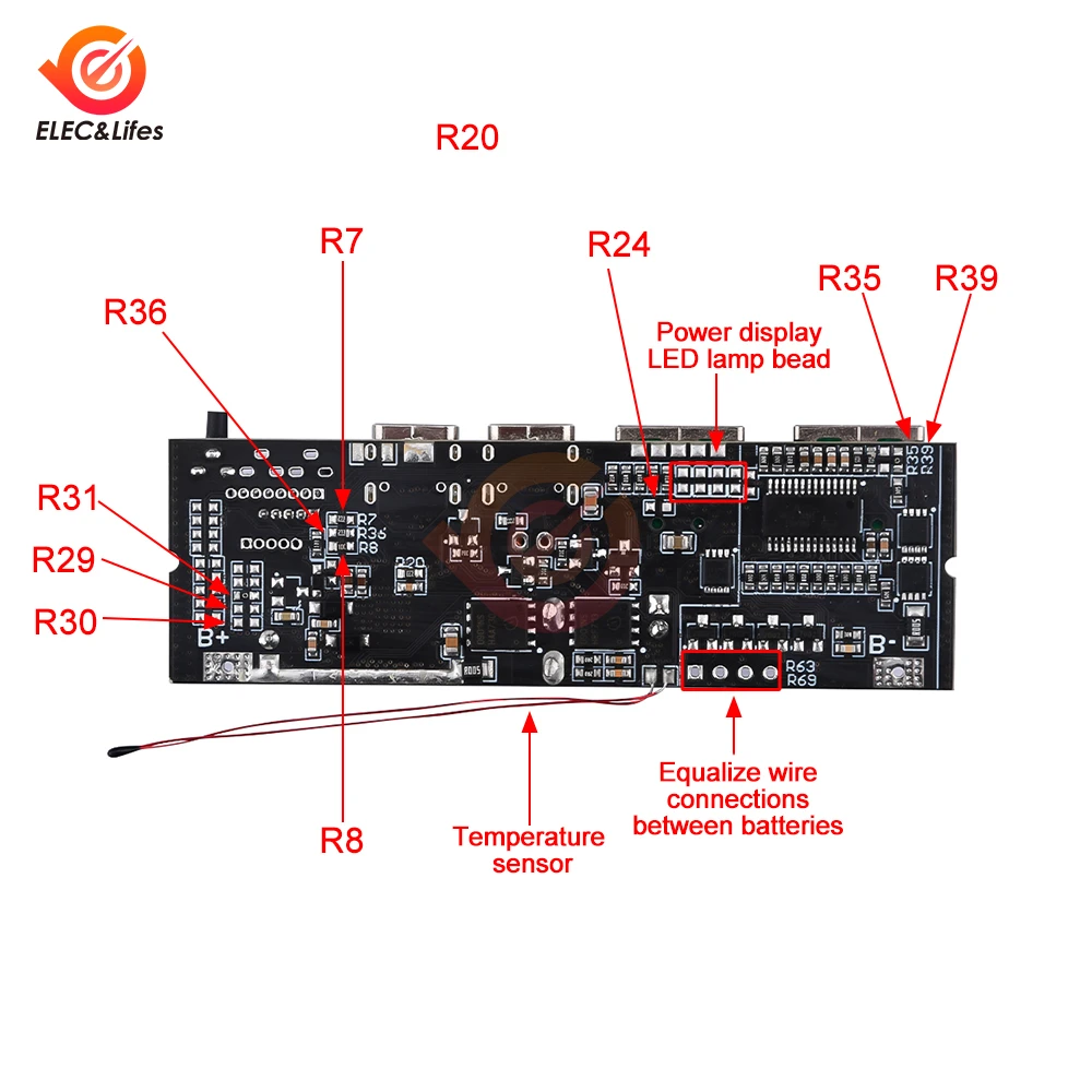 QC4.0 QC3.0 LED المزدوج USB PD شحن سريع 5A 100 واط بنك الطاقة المحمول 18650 شحن وحدة حماية درجة الحرارة مايكرو/Type-C USB