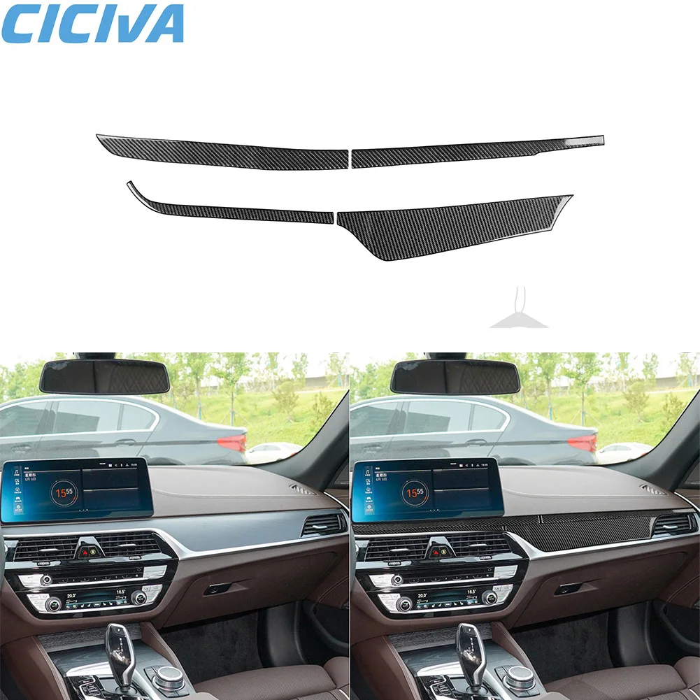 

For BMW 5 Series G30 2016 2017 2018 2019 2020 2021 2022 Real Carbon Fiber Styling Central Control Instrument Panel Cover 4pcs