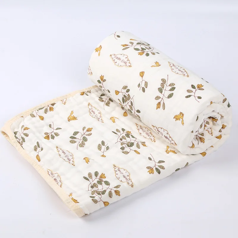 1 Piece Wasoyoli Baby Swaddles 90*90cm 6 Layers 100% Cotton Colorful Infant Blankets With Edge Soft Kids Bath Hold Wraps