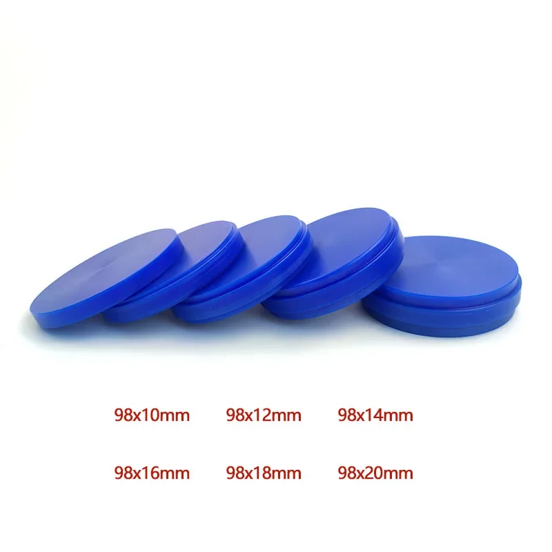 5pcs Dental Blue Wax Disc Hard No Deformation Dentistry Materials CAD/CAM 98 OP Carving Blue Wax Block 116 ℃ 12-25mm Lab Tools