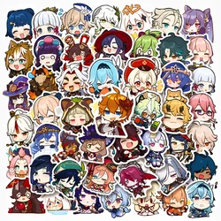 Genshin Anime Adesivo Impermeável para Crianças, Adesivos de telefone, Laptop, Guitarra, Mala, Notebook, Carro, Motocicleta, Decalques, Brinquedo, 30 Pcs, 50Pcs