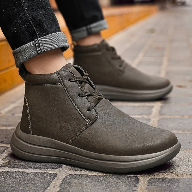 

Men Lightweight Casual Sports Shoes Wear-resistant Slip-resistant Shoes Walking High Top Shoes Comfort Soft Sneeker 2025 New