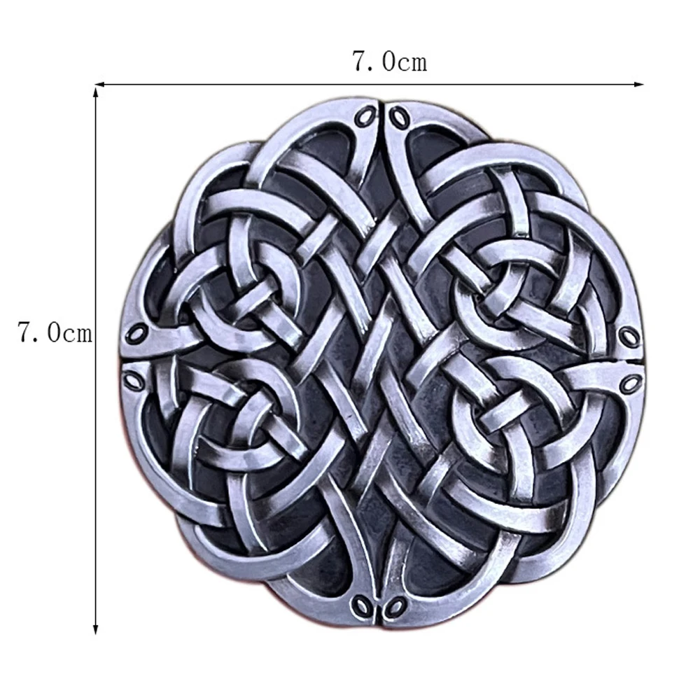 Cheapify Dropshipping Rodada Celtic Knot Belt Buckle para Homens Western Cowboys Marca Designer de Metal Hebilla Cinturon Hombre