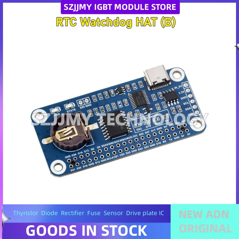 RTC Watchdog HAT (B) expansion board for circuit monitoring with high-precision clock
