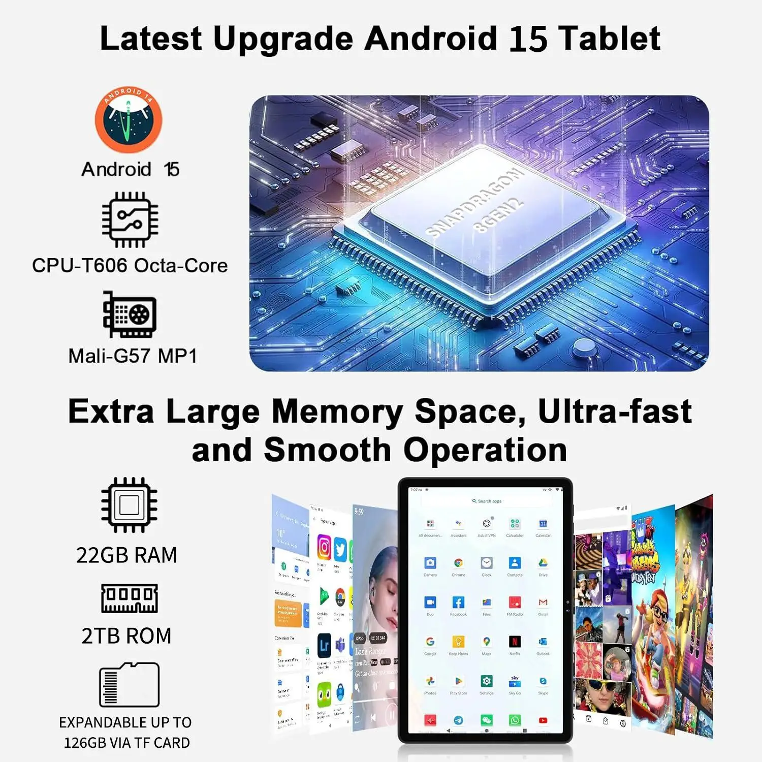 2025 Android 15 Tablet PC With keyboard P60 Pro Tablet Pc 20000mAh