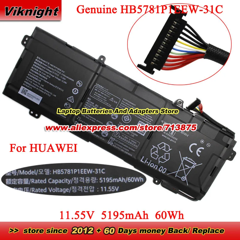 Genuine HB5781P1EEW-31C Battery HB5781P1EEW-31A for Huawei MateBook 13s I5 14s I7 D16 2022 HKD-W76 HKD-W56 11.55V 5195mAh 60Wh