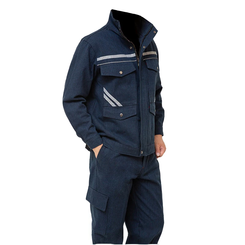 Thickened Denim Reflective Welding Plus Size Work Suit Mechanical Car Maintenance Wear-Resistant And Splash Proof Overalls S-4XL