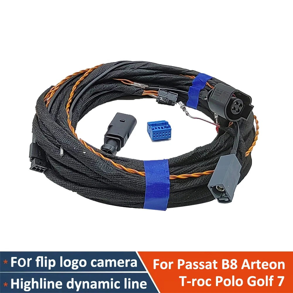 For Golf 7 MK7 Passat B8 T-roc Polo Highline Flip Rear View Camera Cable Harness