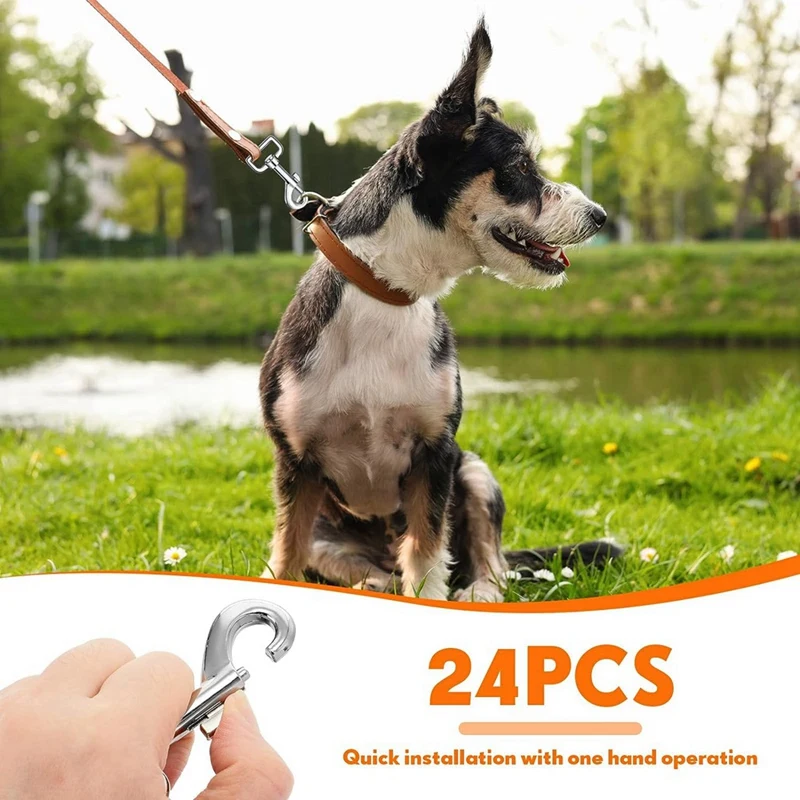 24Pcs Swivel Snap Clips For Dog Leash Flag Hook Clasp Multipurpose Bolt Snap For Keychain Camera Strap Linking Pet Leash Durable