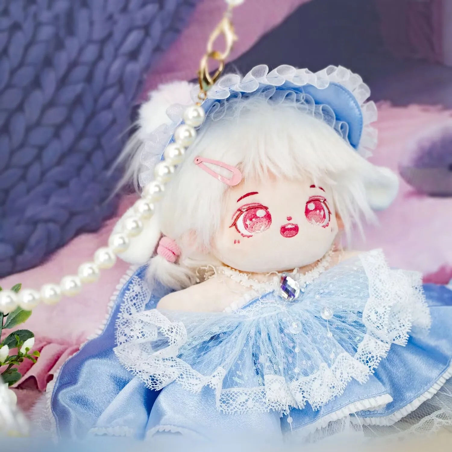 20 سنتيمتر ملابس دمى القطن الجسم العادي فستان أزرق أرنب مؤذ جديد النمط الصيني دمية الملفوف سعر ملابس دمى