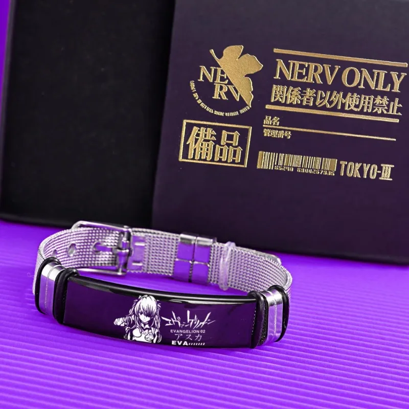

Neon Genesis Evangelion Cartoon Peripheral Bracelet Ayanami Rei Asuka Stainless Steel Anime Fashion Accessories Boys Girls Gift