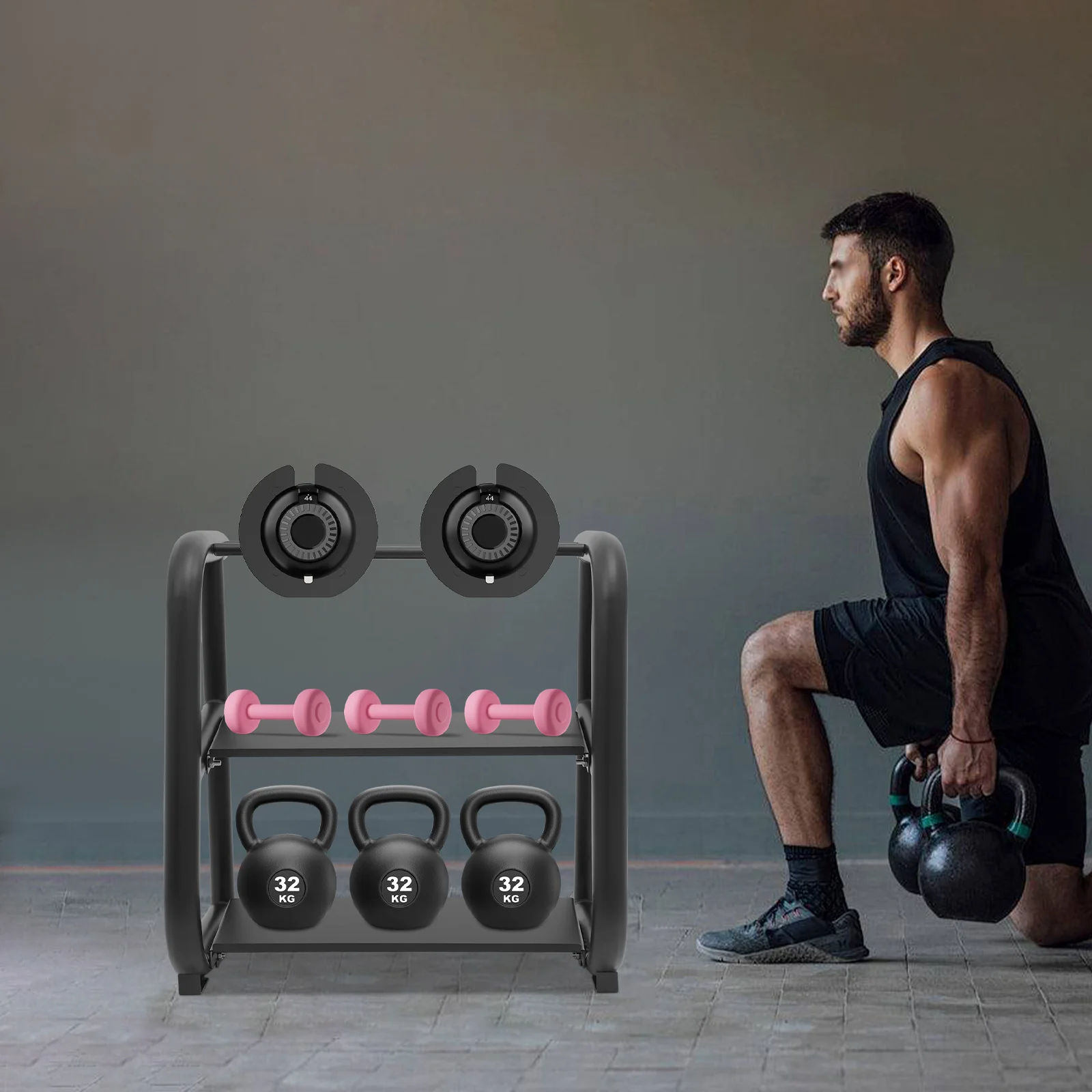 Kettlebell Aufbewahrungsregal Hantelständer Multifunktionaler Hantelständer Hantelständer