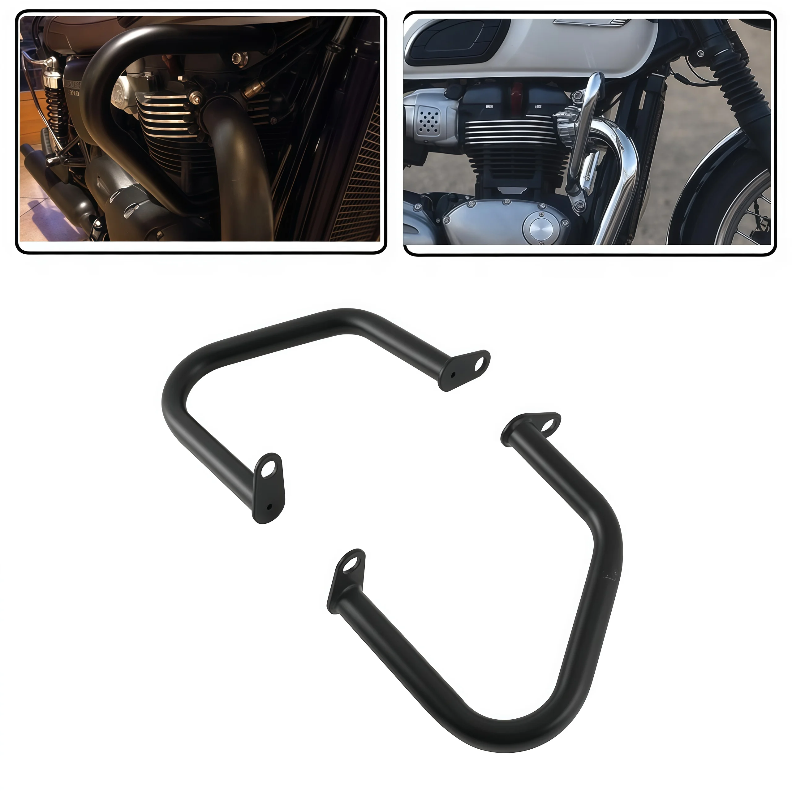 トライアンフ-ボンネビル-t100-t120-ボバー-オートバイ-バンパーフレーム-オートバイ-クラッシュバー-エンジンガード-サイドタンクプロテクターに適合