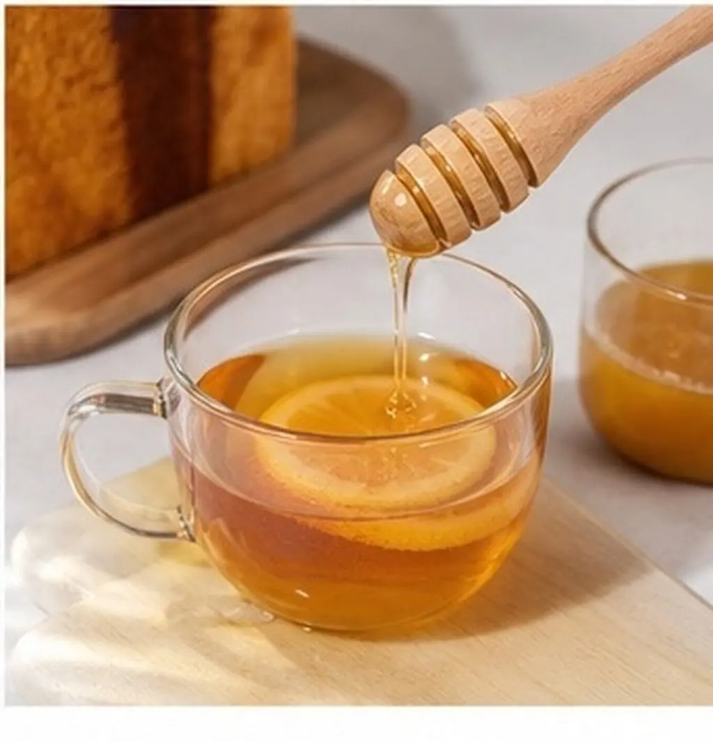 Wooden Honey Dipper Sticks Natural Food Grade Beekeeping Kitchen Utensil for Drizzling Honey Maple Syrup Melted Chocolate