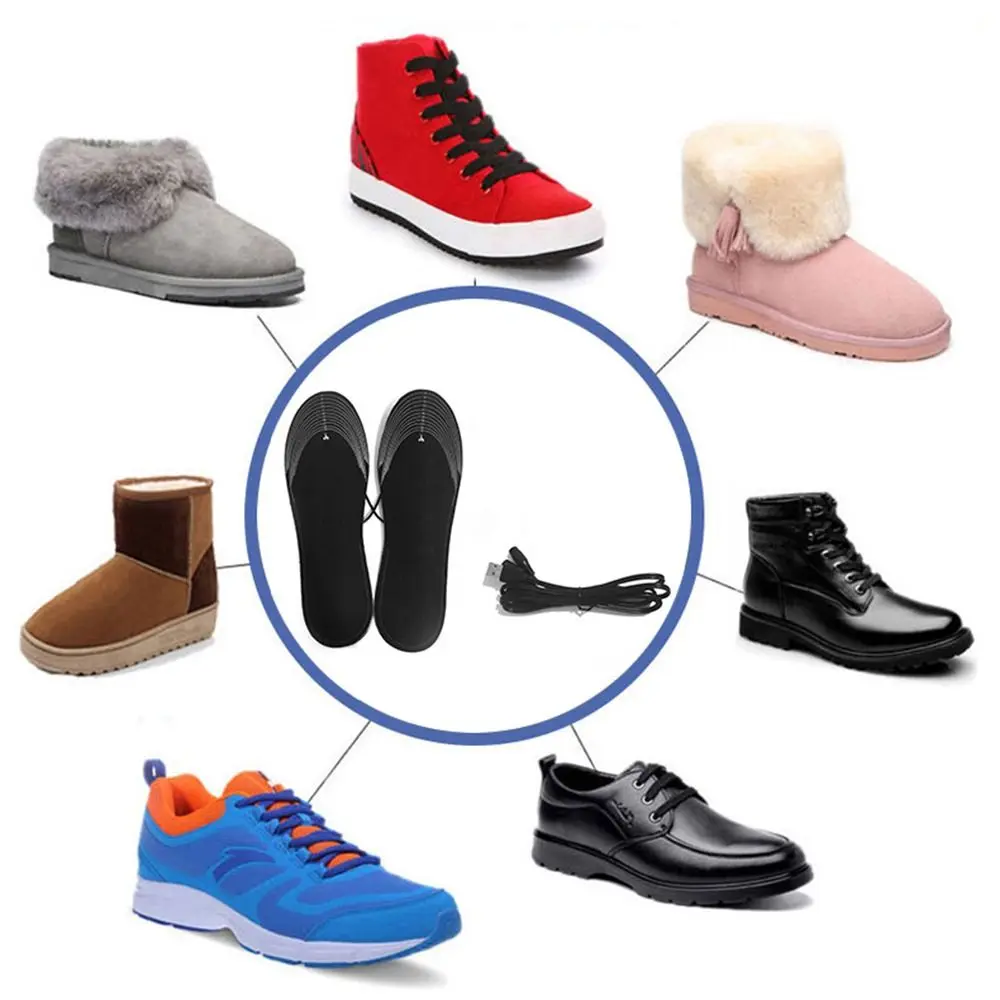 Cuttable USB Heated Shoe Insoles Rapid Heating 3 Gear Control Electric Foot Warming Pad Non-Slip Washable Feet Warmer Sock Mat