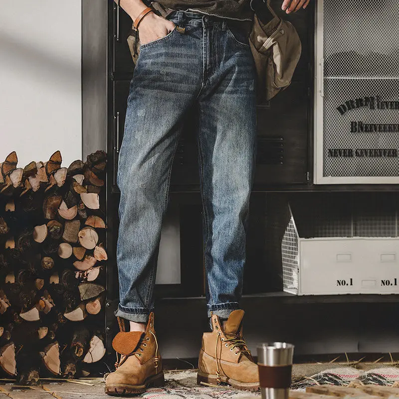 بنطلون جينز رجالي فضفاض فضفاض سروال رعاة البقر مستقيم Kpop 2025 موضة كورية نمط ملابس الخريف جودة عالية مغسولة #3
