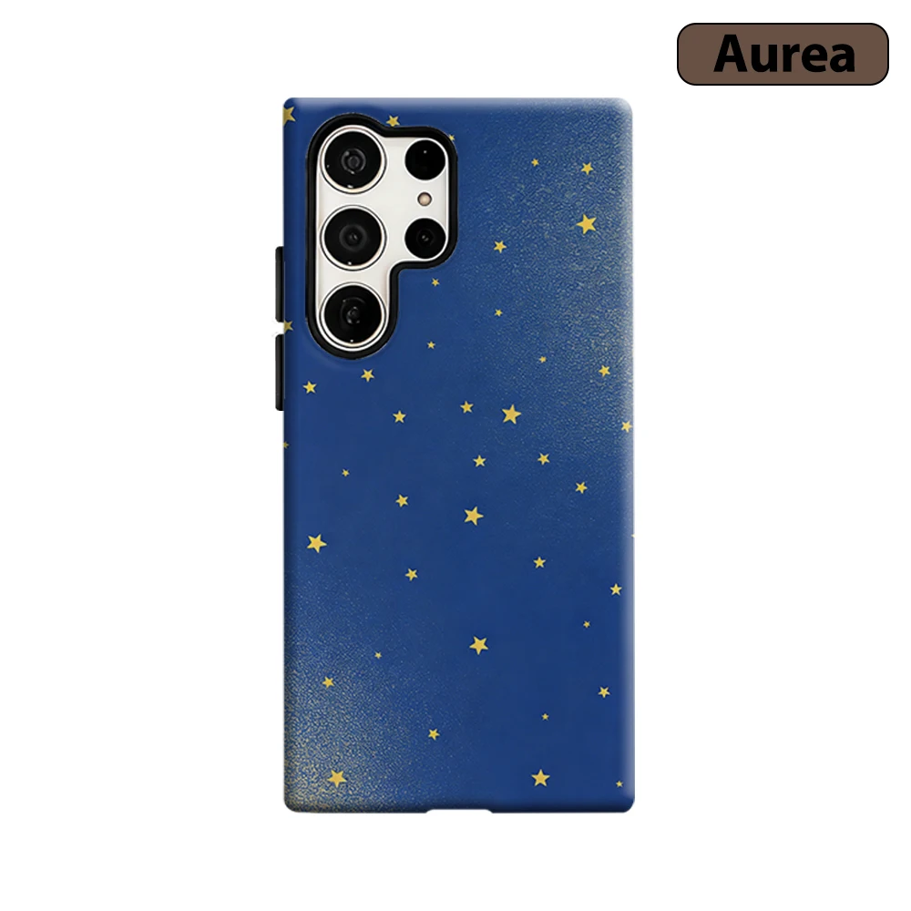 Blue Gold Starry Sky Phone Case for Samsung Galaxy S26 S25 Ultra S24 S23 Ultra Plus Shockproof Double layer tough Back Cover