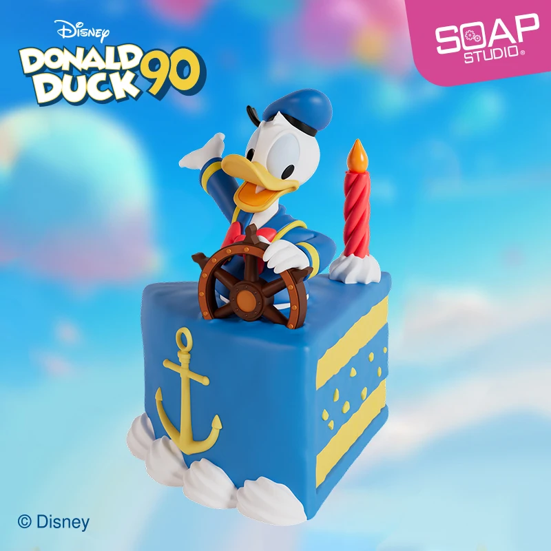 Soap Studio-Disney Donald Duck Surprise Cake Blind Box para crianças, bonito ornamento figura, caixa misteriosa, presente de aniversário, em estoque