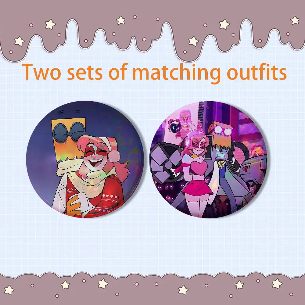 Attraction Style Miss Heed Villainous 2 piece set Pins Creativity Printed Pictures Text Metal Lapel Badges Brooches Jewelry Gift
