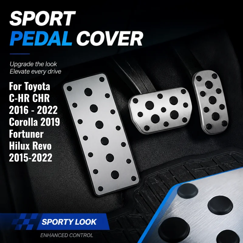 Pour Toyota C-HR CHR 2016 - 2022 Corolla 2019 Fortuner Hilux Revo 2015-2022 Ensemble de couvre-pédales de voiture