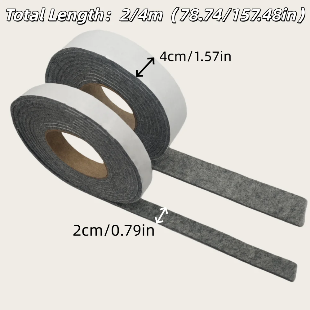 1roll 2/4m Self-Adhesive Sealing Strip Window Water Absorbing Felt Keep Dry Condensation Prevention Winter Wall Protection ﻿