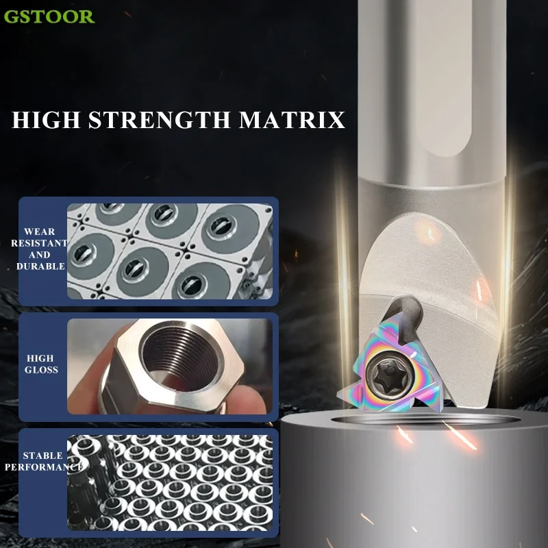 16ER 16IR AG55 AG60 0.75/1.0/1.5/1.25/1.75/2.0/2.5/3.0ISO اللون الألومنيوم خيوط كربيد إدراج مخرطة باستخدام الحاسب الآلي القاطع تحول أداة #3