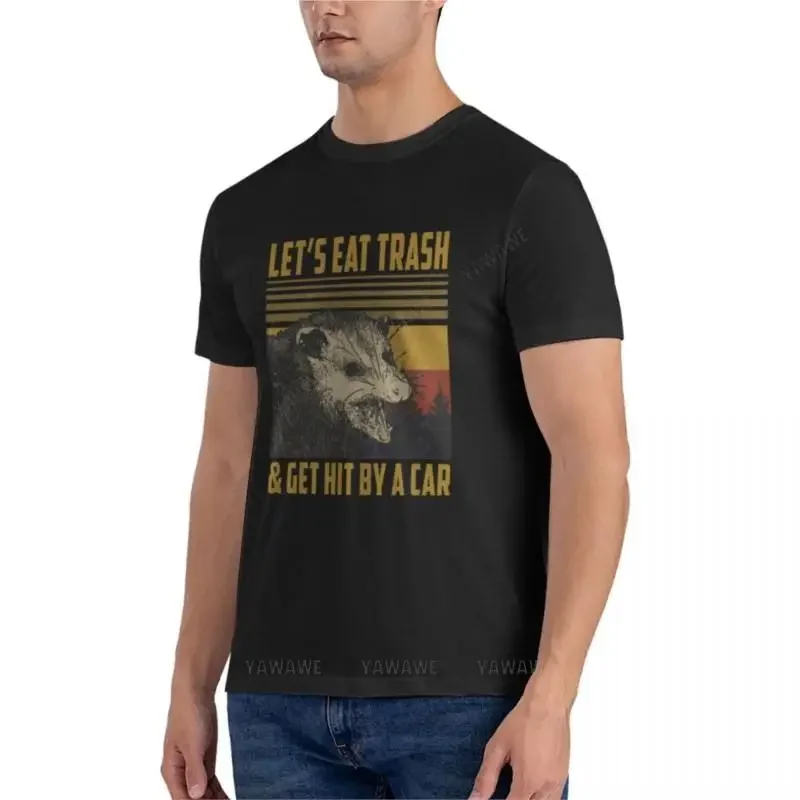 men t-shirt Let's Eat Trash Get Hit By A Car Essential T-Shirt black t-shirts for men  shirt summer male tee-shirt