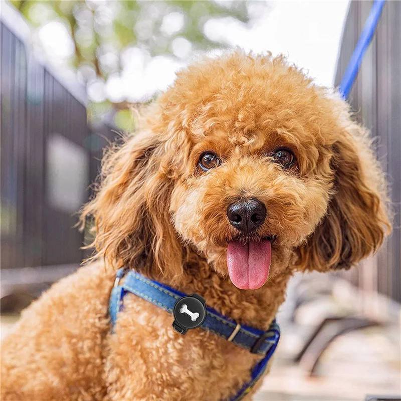 

4 шт. силиконовый защитный чехол для домашних животных для Airtag, против царапин, в форме кости, держатель для ошейника для собак, чехол для трекера для домашних животных, черный + серый