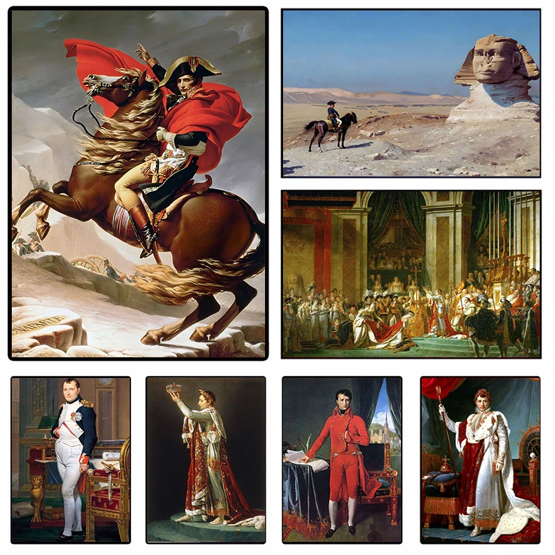 Classical French Emperor Napoleon King Portrait Posters and Prints Canvas Printing Wall Art Picture for Living Room Study Decor