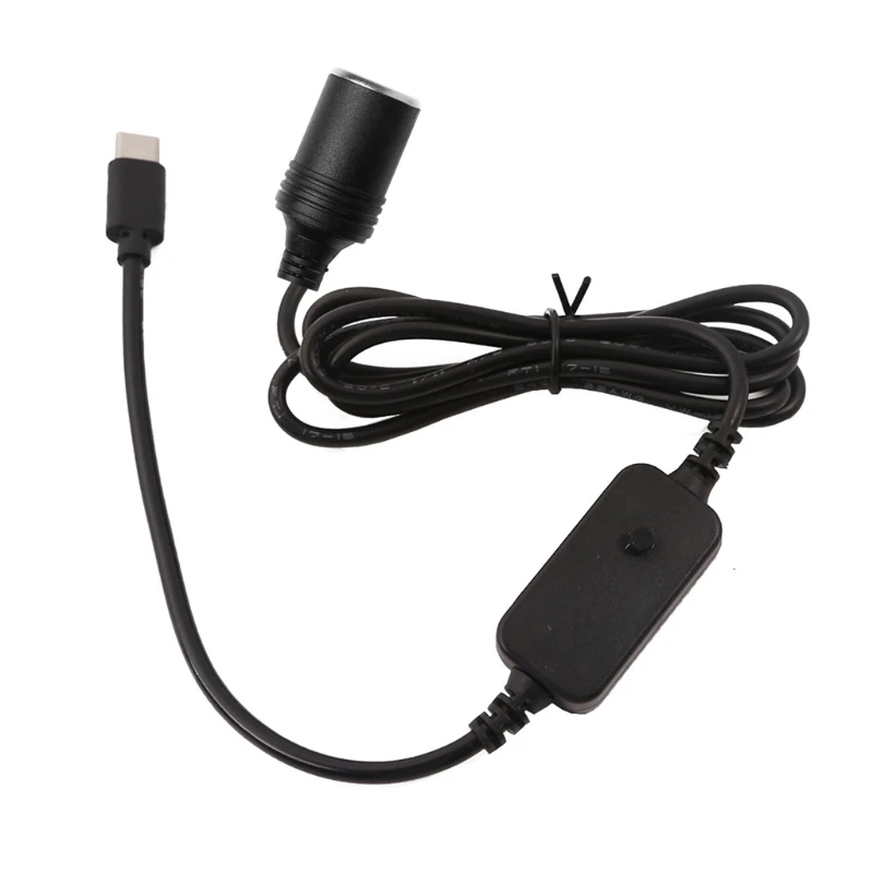Universal Car Adapter ประเภท C 5V9V12V15V20V3A ถึงบุหรี่ไฟแช็กซ็อกเก็ตอะแดปเตอร์ชาร์จสายเชื่อมต่อ