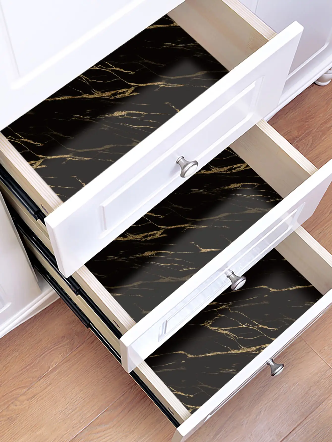 Foil Marble Decor Wallpaper Self Adhesive Waterproof Oil Proof Stickers for Furniture, Cabinets, Kitchen Countertops Renovation