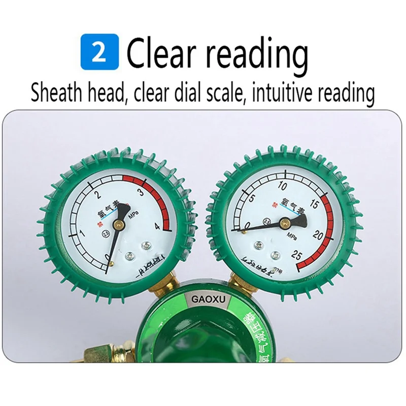 NOCM 2X Oxygen Gas Bottle Regulators O2 Reducing Pressure Inhaler Acetylene Double Gauge Regulator Oxygen Tank Regulator
