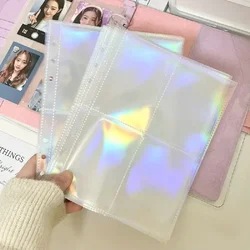 10pcs Laser 3inch 5inch Photo Album Photocards Holder A5 Binder Refill Pockets Sleeves Diary Album Inner Sleeves