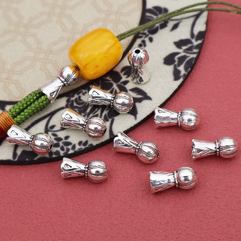 30pcs/lot Ethnic Retro Irregular Tassel Caps 13.5x6.5Pendants Cords End Cover Caps DIY Metal Jewelry Accessories Handicrafts